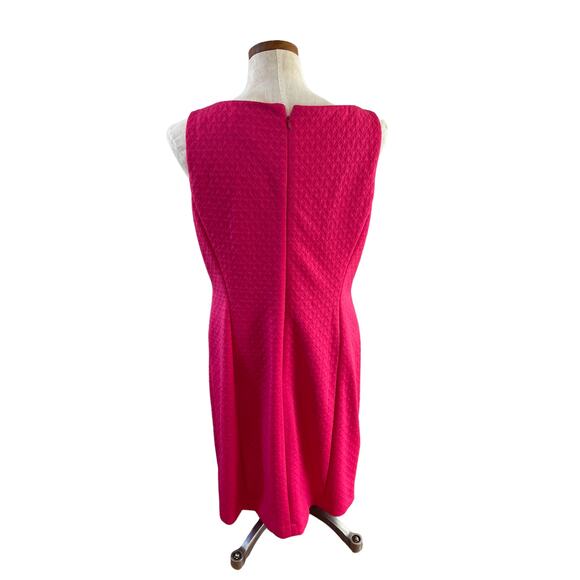 Pappagallo Preppy Brook Shift Dress Hot Pink Metallic Gold 10 - Picture 6 of 8